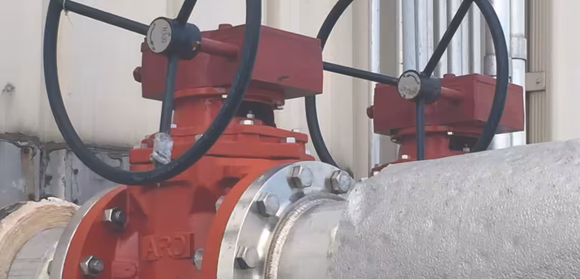 A close up of a pipe that controls Water Treatment